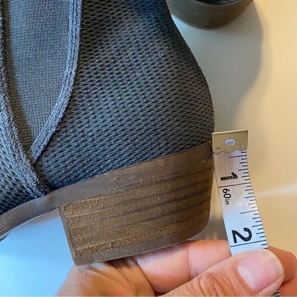 kensie Gerona Ankle Boot chunky block stacked heel zip up leather suede 6.5 - Picture 8 of 9